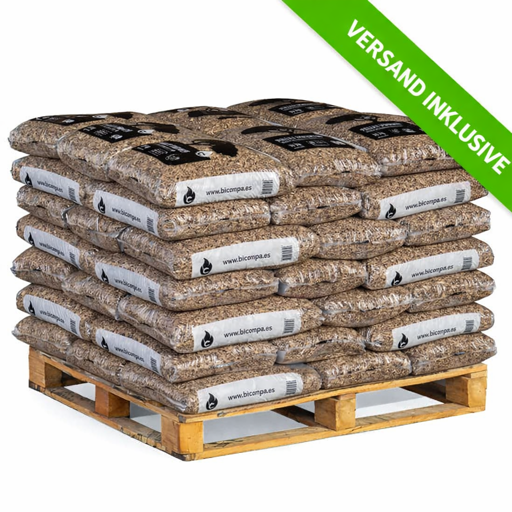 Planeta Verde - Fireplus Pelletpalette 70 Uds A1 + 15 kg