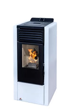 AURUM Pelletheizung 10 kW – Weiß – mit WLAN-Steuerung
